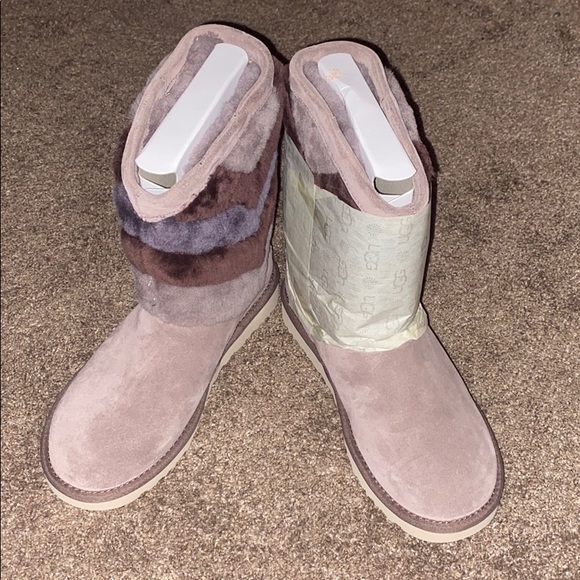 Tania Gray Blue Fur Uggs Boots - Picture 2 of 7